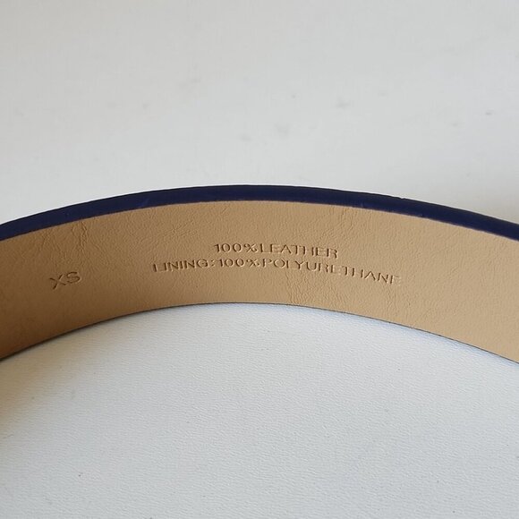 TALBOTS | Floral Print Belt navy Purple Leather Sz XS - Picture 4 of 5